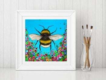 Jo Gough - Bumble Bee with flowers Print From £10