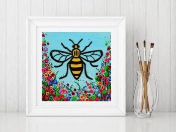 Jo Gough - Manchester Bee with flowers Print From £10