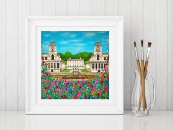 Jo Gough - Royal Naval College Greenwich with flowers Print From £10
