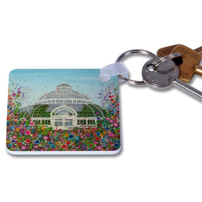 Jo Gough - The Palm House with flowers Key Ring