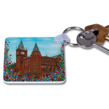 Jo Gough - Victoria Gallery & Museum with flowers Key Ring