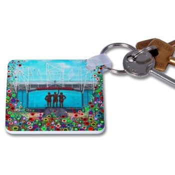 Jo Gough - MUFC - Old Trafford Stadium with flowers Key Ring