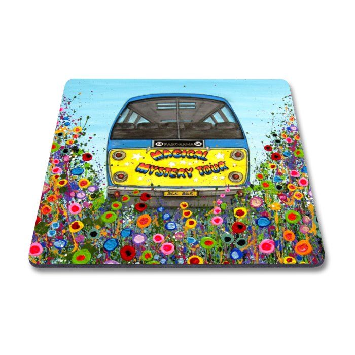 Jo Gough - Magical Mystery Tour Bus with flowers Magnet