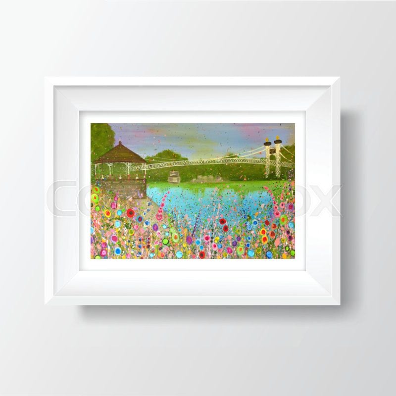 Jo Gough - The Groves, Chester with flowers A4 Print
