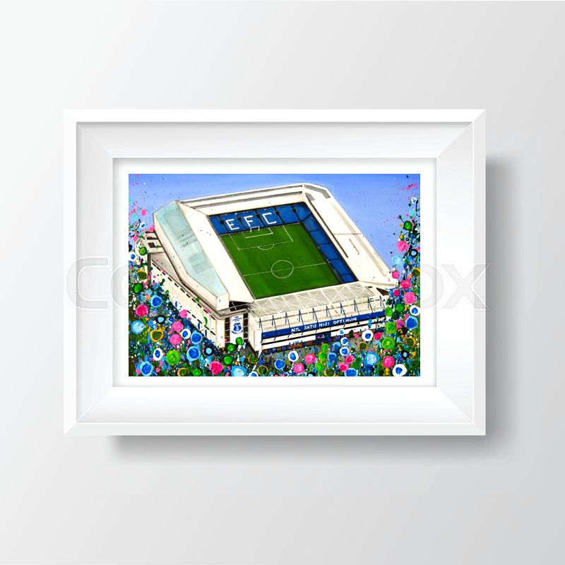 Jo Gough - EFC Stadium with flowers A4 Print 