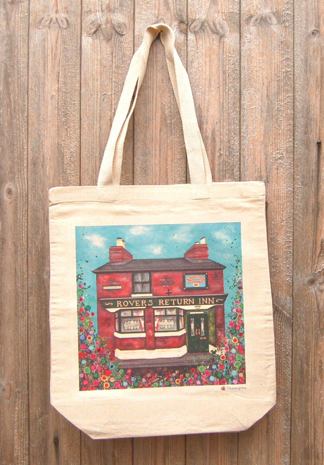 Jo Gough - Rovers Return Pub with flowers Tote Bag
