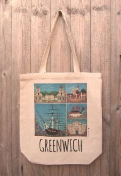 Jo Gough - Greenwich Montage with flowers Tote Bag