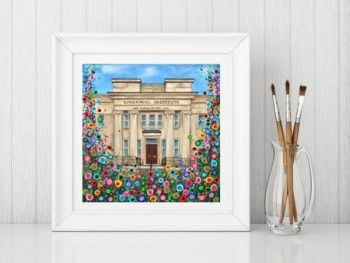 Jo Gough - Liverpool LIPA with flowers Print From £10