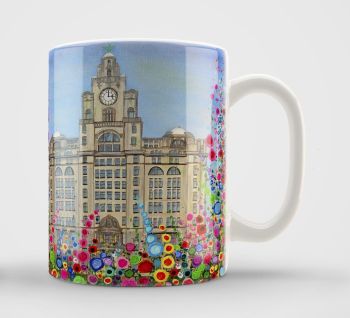 Jo Gough - Liver Building with flowers Mug