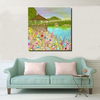 Jo Gough - The Groves with flowers Canvas Print From £65