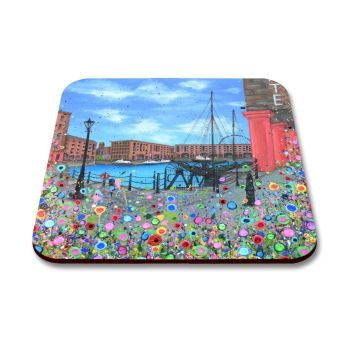 Jo Gough - The Albert Dock with flowers Coaster
