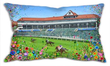 Jo Gough - Chester Racecourse with flowers Oblong Cushion