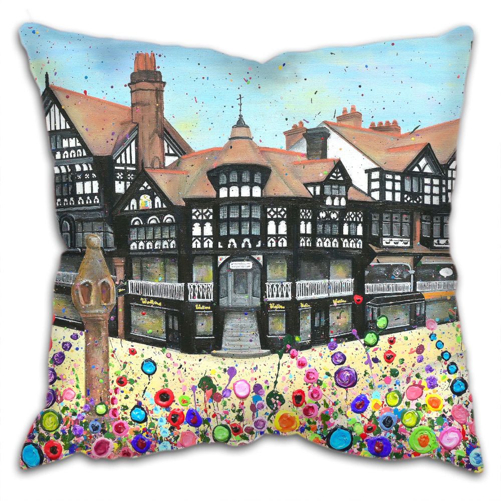 Jo Gough - Chester Cross with flowers Cushion
