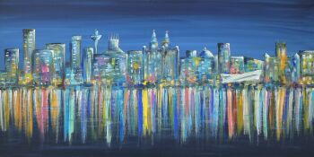 Liverpool Skyline - A Moonlit Night Canvas Print