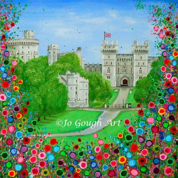 HAND EMBELLISHED CANVAS PRINT (60x60cm) - Windsor Castle - 25 Editions