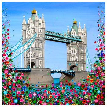 HAND EMBELLISHED CANVAS PRINT (60x60cm) - Tower Bridge, London - 25 Editions