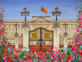 HAND EMBELLISHED CANVAS PRINT (80x60cm) - Buckingham Palace - 25 Editions