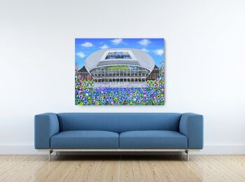 Jo Gough - EFC Bramley Moore Dock Stadium with flowers Canvas Print