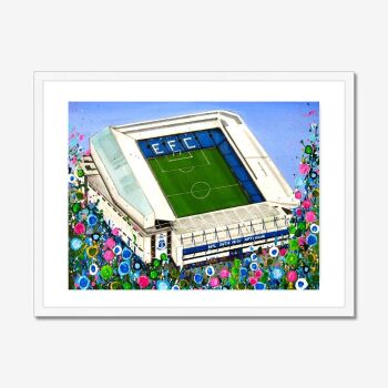 Jo Gough - EFC Stadium with flowers A4 Print
