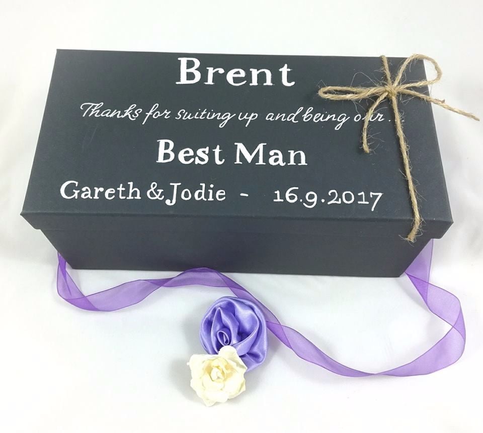 Best man Groomsman Wedding Day personalised memory keepsake box 