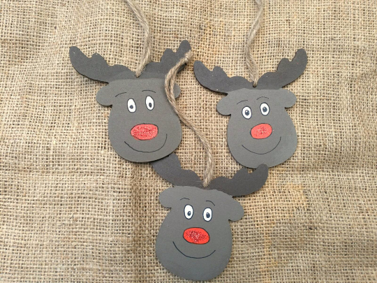 Reindeer Christmas decoration Rudolph personalised wood Xmas Christmas gift