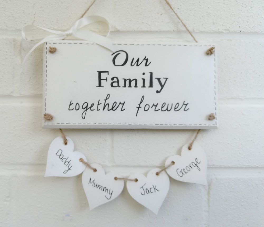 Family Personalised Hanging  Plaque Personalised , New Home