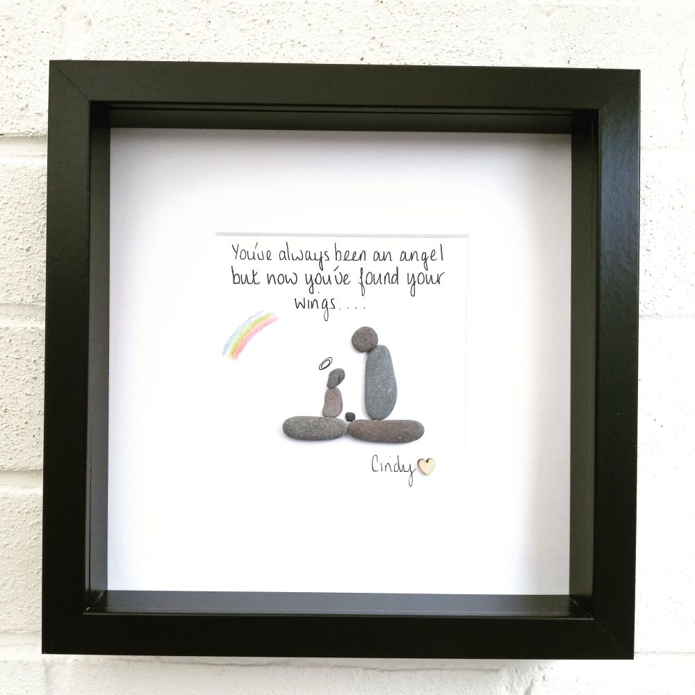 Pebble Art Picture Pet Loss Rainbow - Sympathy Customised Gift