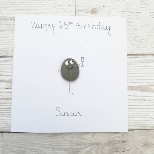 Handmade Pebble Art Congratulations Card