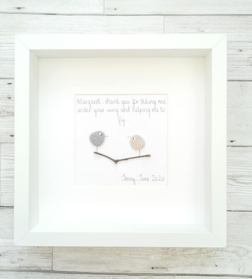 Pebble Art Picture Framed Teacher - Childminder - Nursery Personalised Than