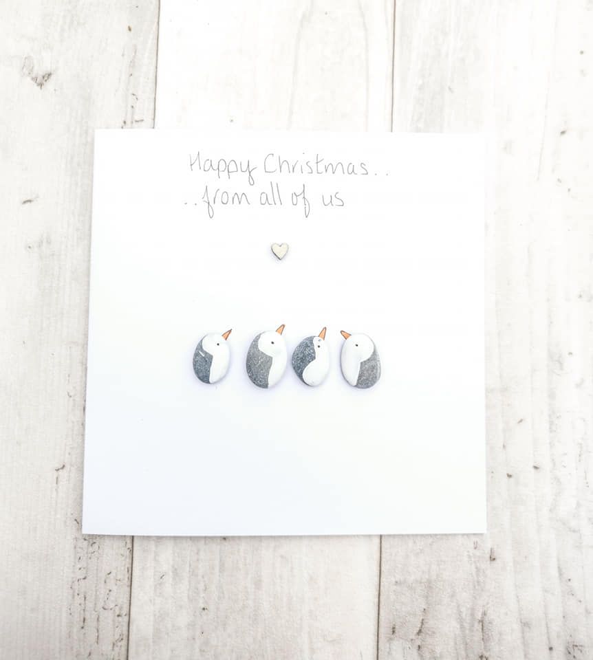 Penguin Family Christmas Card - From All Of Us - Handmade - Fully Personali