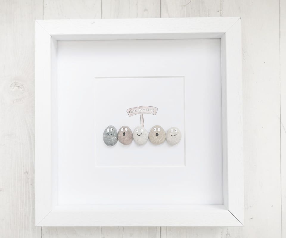 Pebble Art Picture - Pebble People Rock Concert - Home Decor Gift Idea