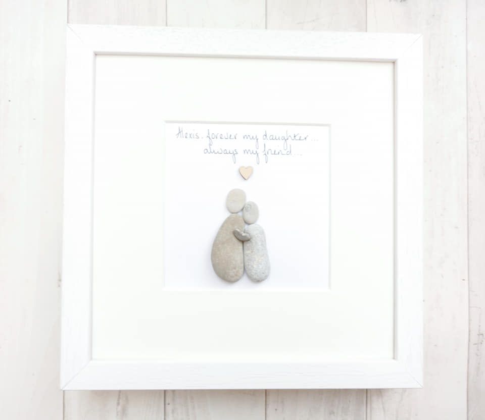 Pebble Art Picture Daughter - Birthday Gift -  Framed Personalised Miss You