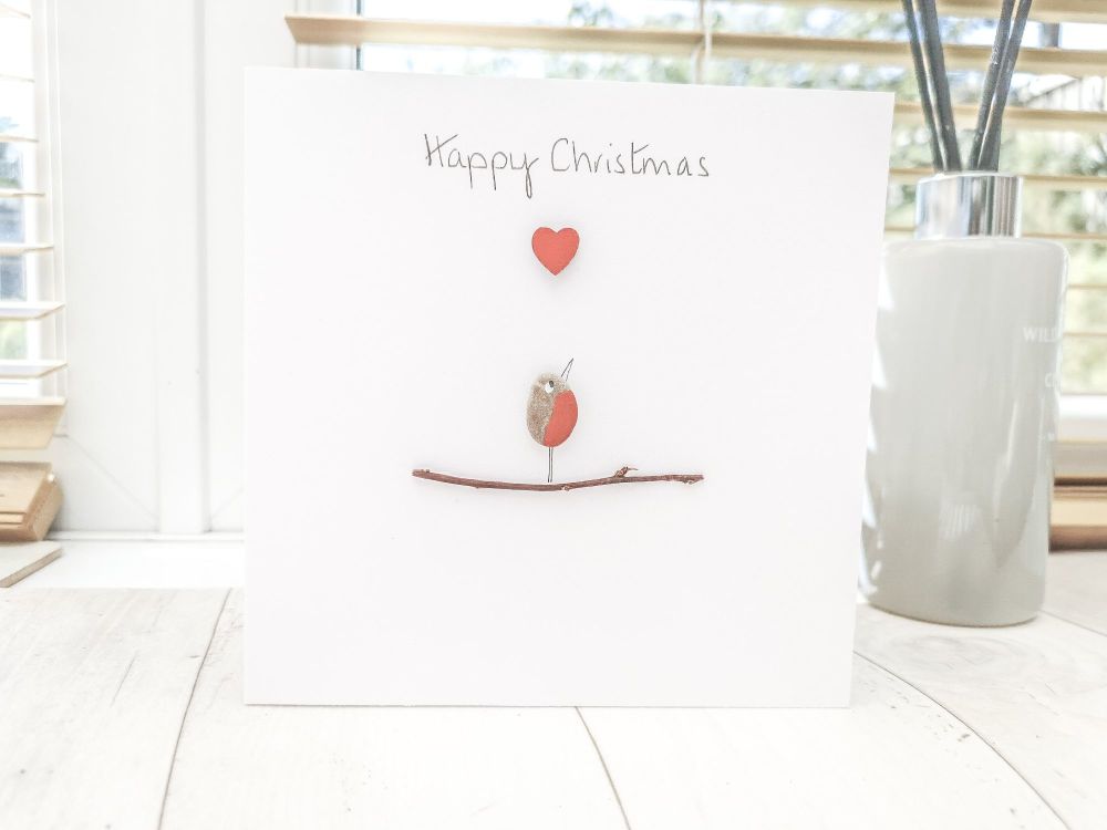 Robin - Happy Christmas Personalised Greetings Card