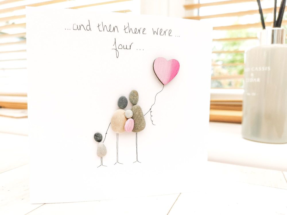 New Baby Card Parents to be Baby Shower Pebble Art Picture Handmade - Fully
