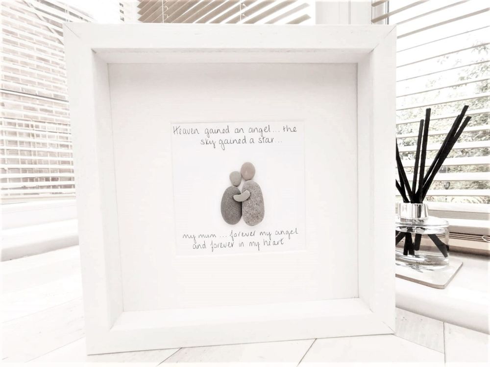 Pebble Art Picture Framed Family Friends Memorial Personalised Gift Idea