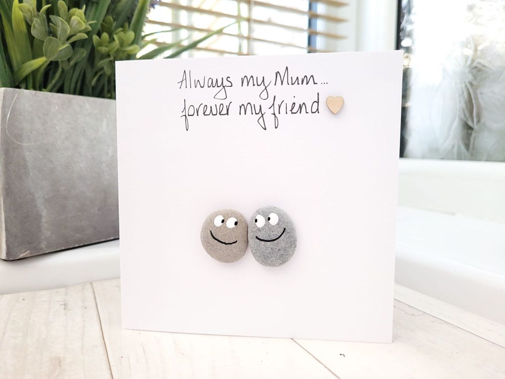 Mum Mother Birthday Card, Pebble Art Picture, Fully Personalised