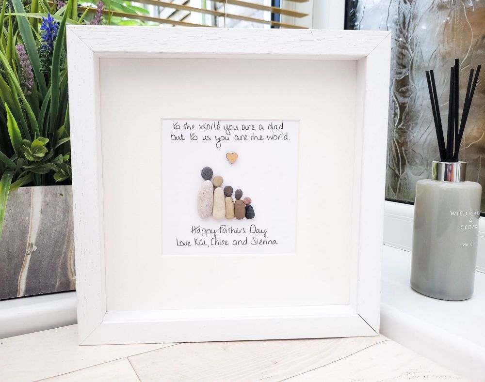 Dad Framed Pebble Art Gift Personalised Daddy, Fathers Day Present 