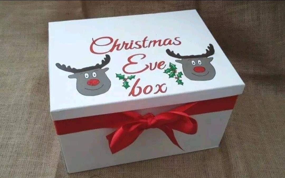 Christmas Eve Rudolph Reindeer Personalised Boxes with lids