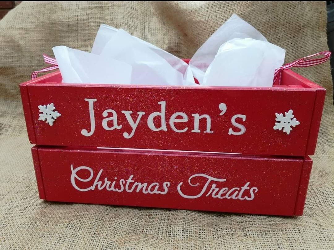 Christmas Eve Crate Personalised Solid Pine