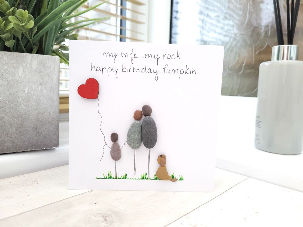 Wife Birthday Card Pebble Personalised Loved One - Girlfriend - Fiancee