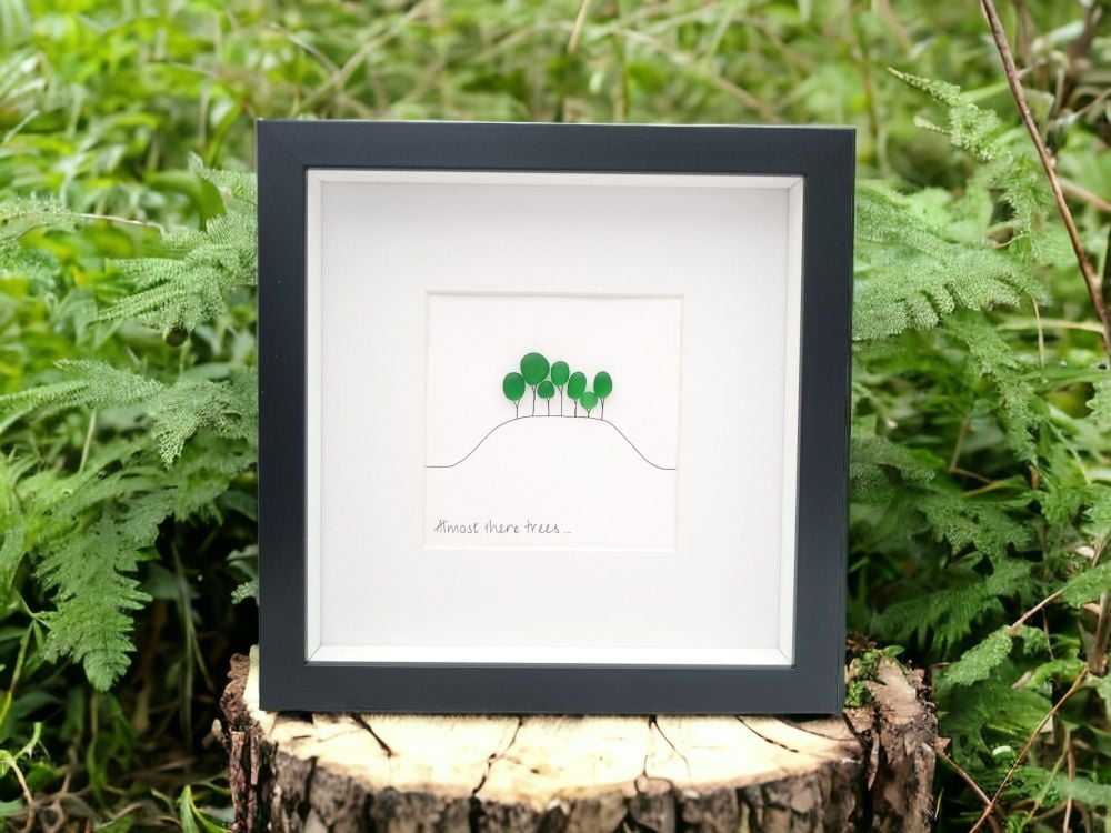 Almost There Trees  - Cornwall, Devon inspired design  - Sea Glass Art Pict