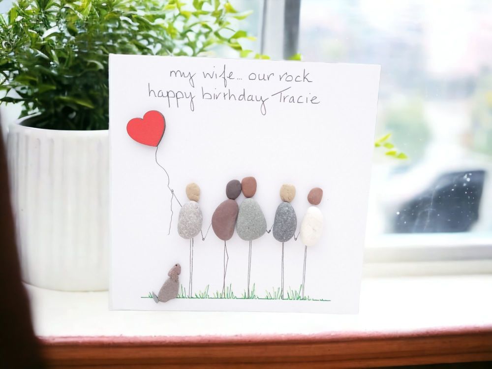 Wife Birthday Card Pebble Personalised Loved One - Girlfriend - Fiancee
