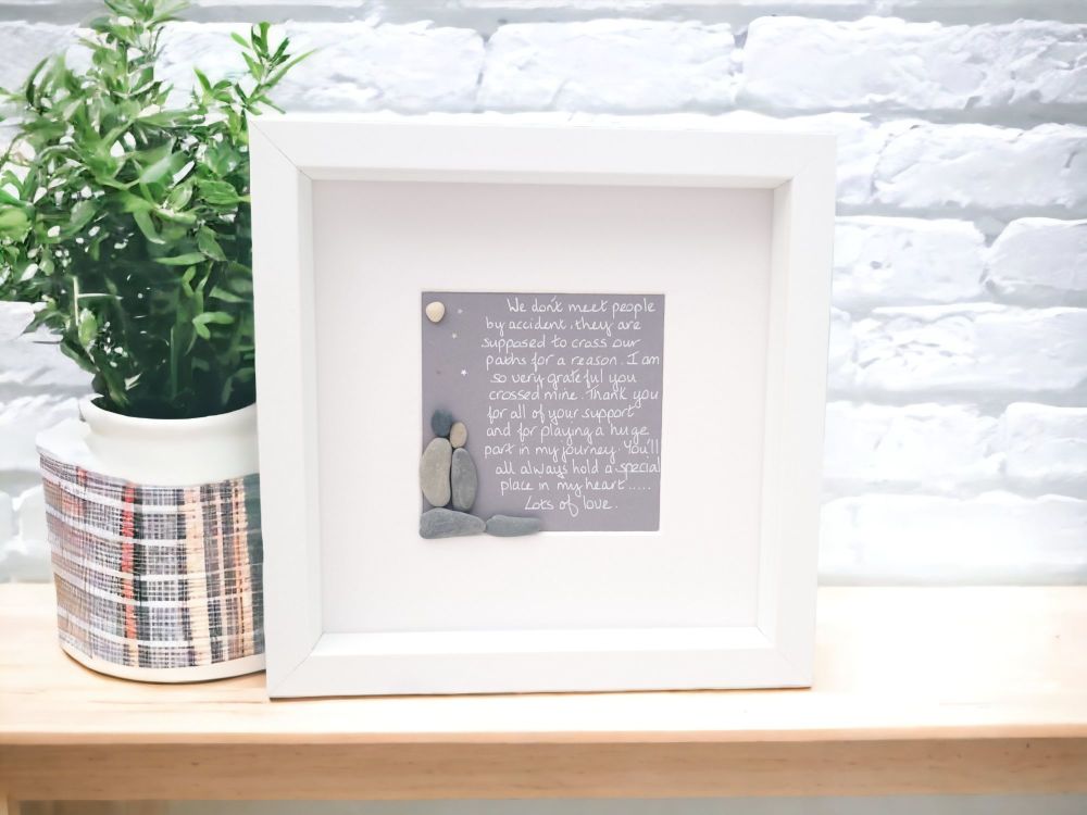 Friends Pebble Art Picture, Thank you Gift, Best Friend, Personalised and F