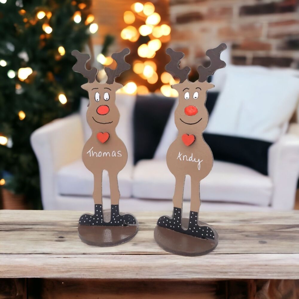 Christmas Decorations Rudolph Reindeer Standing Personalised