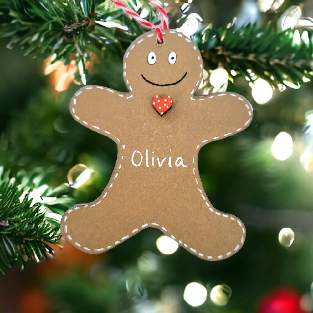 Christmas Tree Decoration Personalised Gingerbread Man/Woman Shape