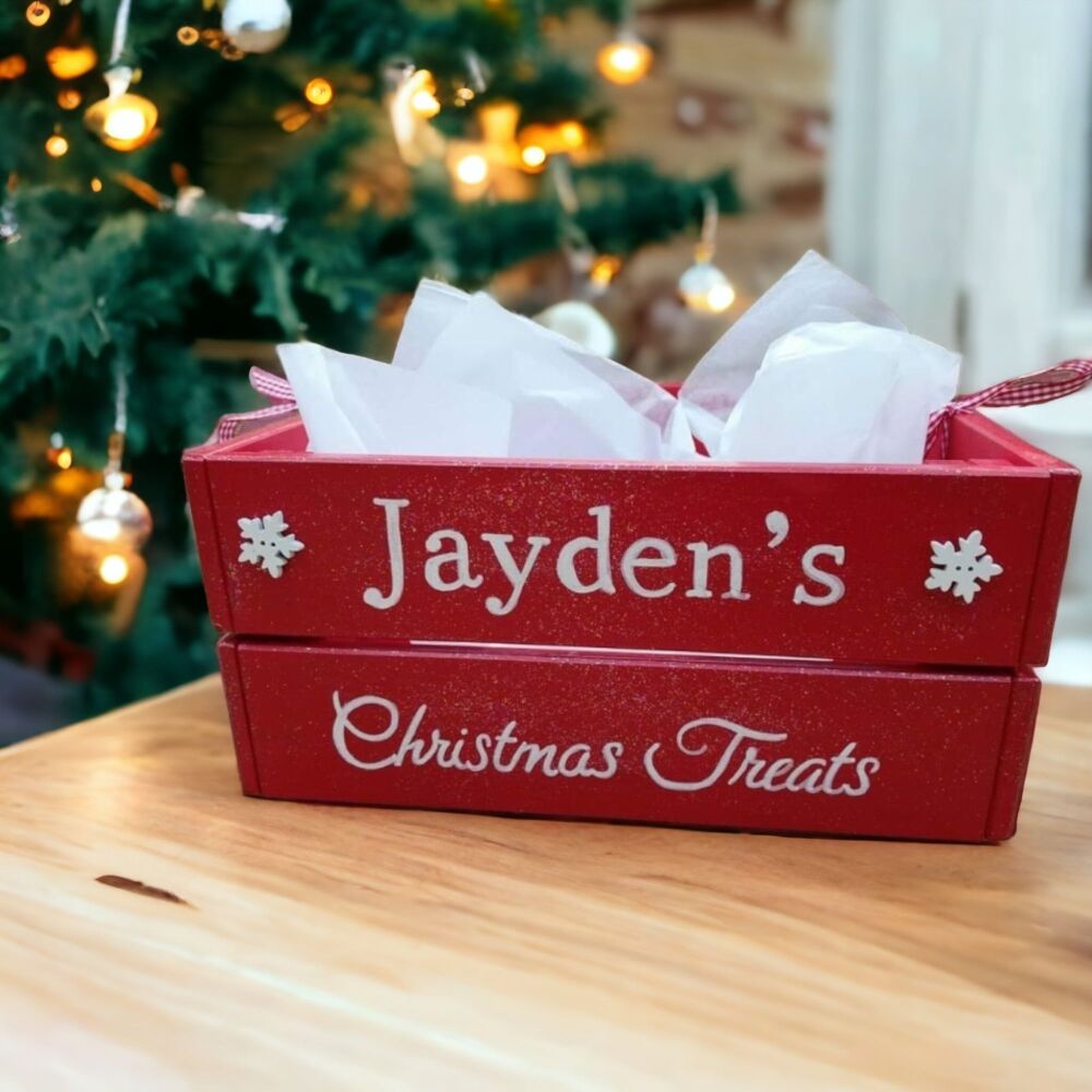 Christmas Eve Crate Personalised Solid Pine