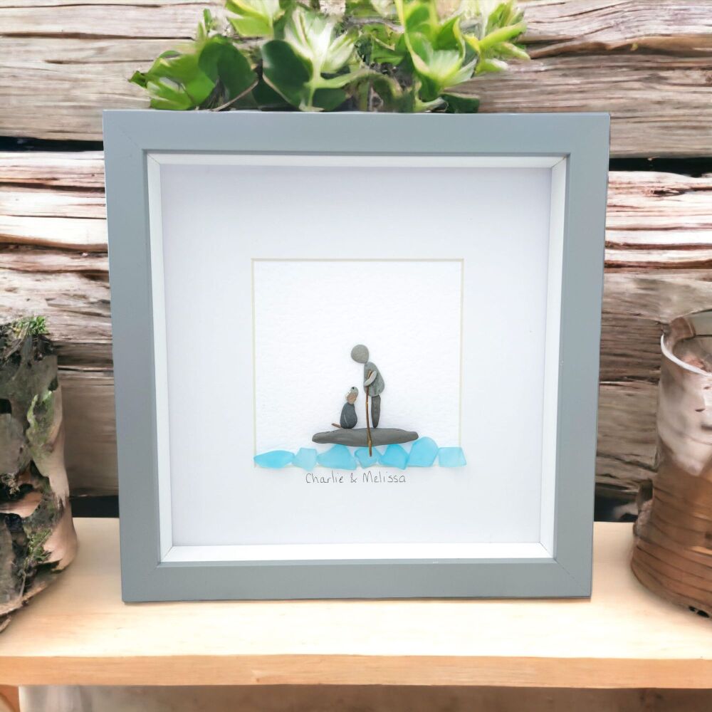 Paddleboard Paddleboarding Gift Beach Lovers Personalised Pebble Art Picture