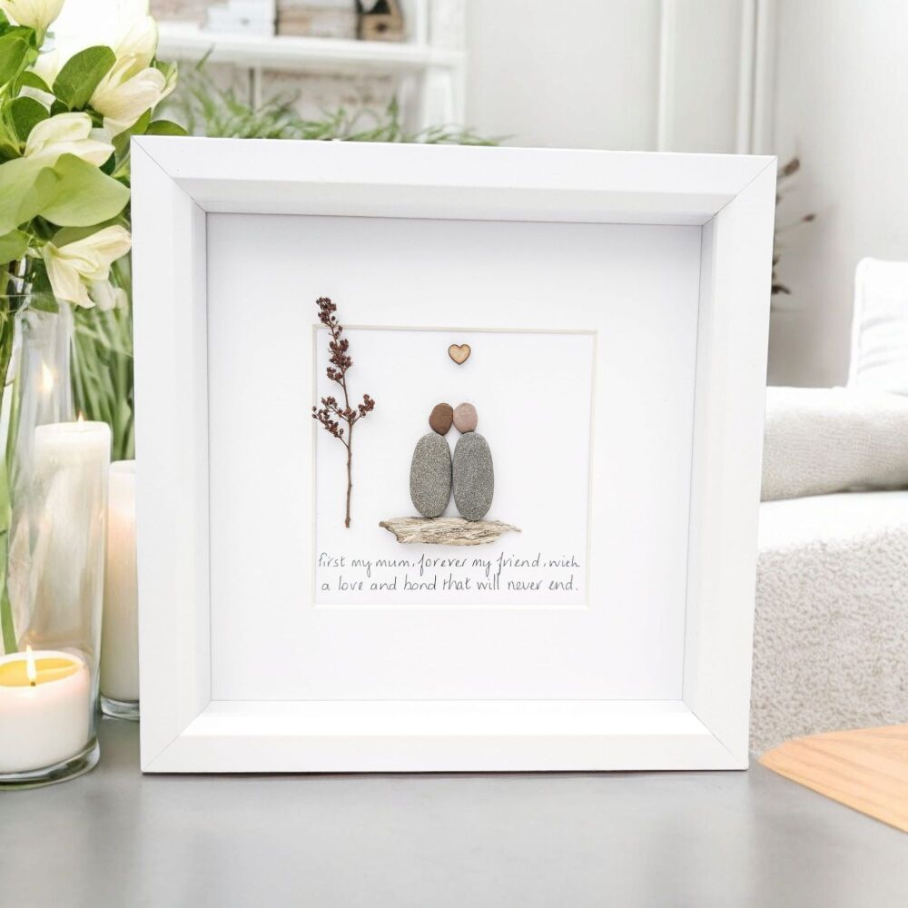Pebble Art Mum Gift Family Picture Framed - Mother, Mum, Mummy, Mom Gift, Personalised
