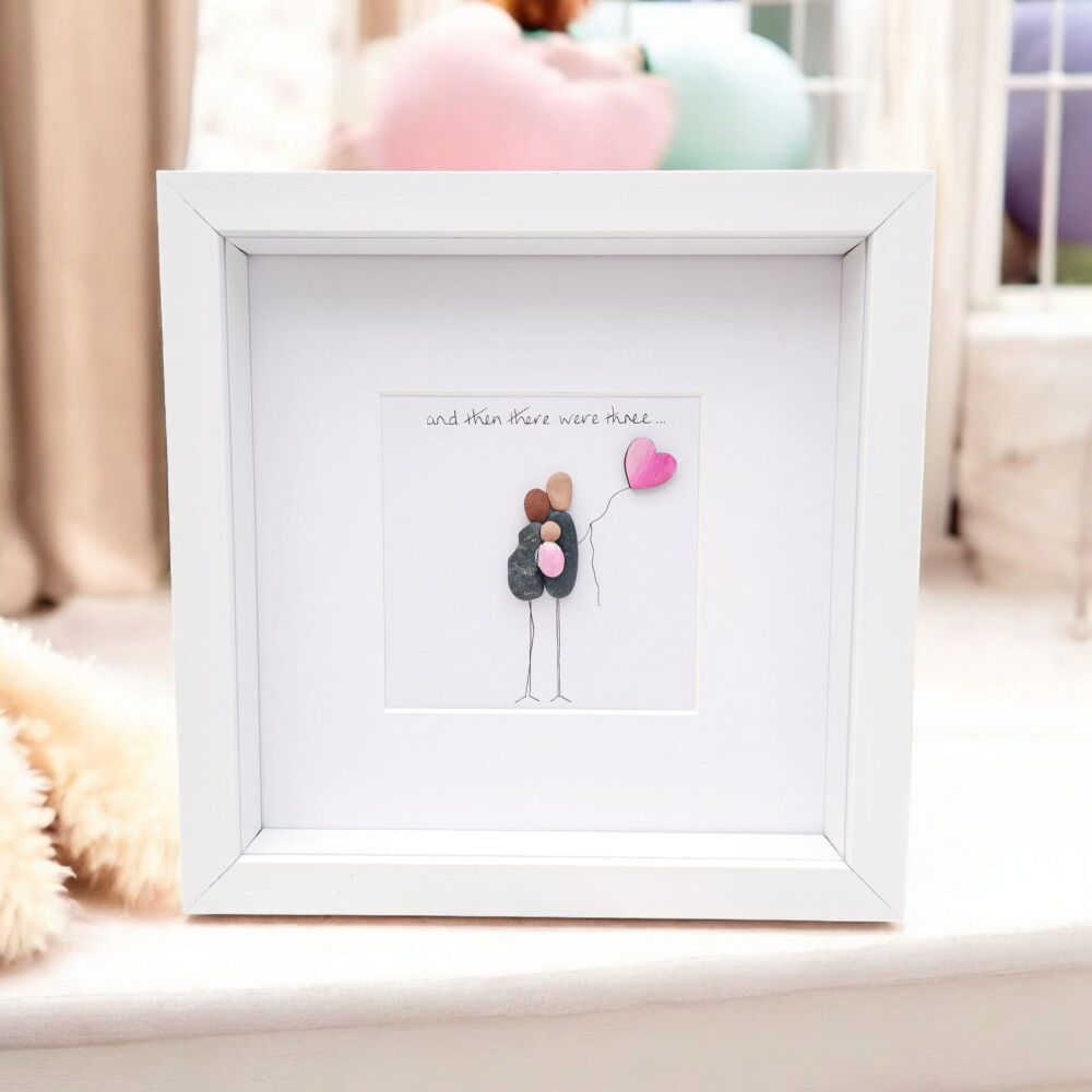 New Baby Pebble Art Picture Framed Art Personalised Gift