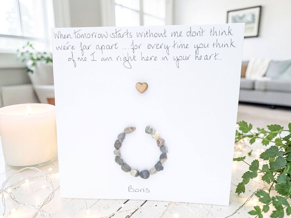 Horse Pony Loss Memorial Card Horseshoe Picture - Pet Loss Gift - Pet Lover